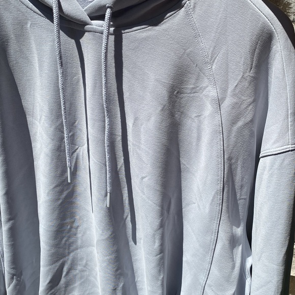 Athleta Seasoft Bubble Hem Hoodie in light blue gray Size L - Picture 14 of 16